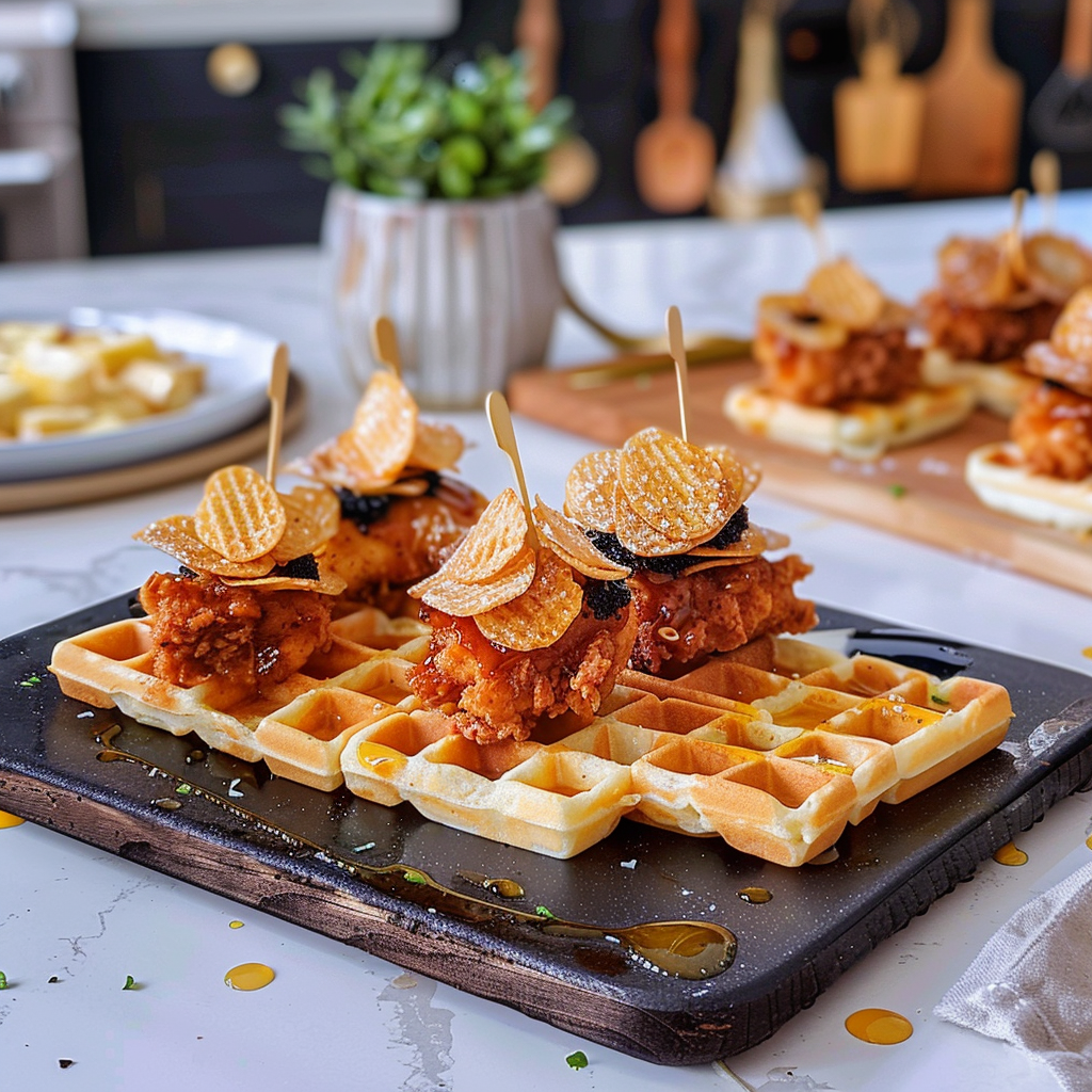 Mini Chicken and Waffles Dish