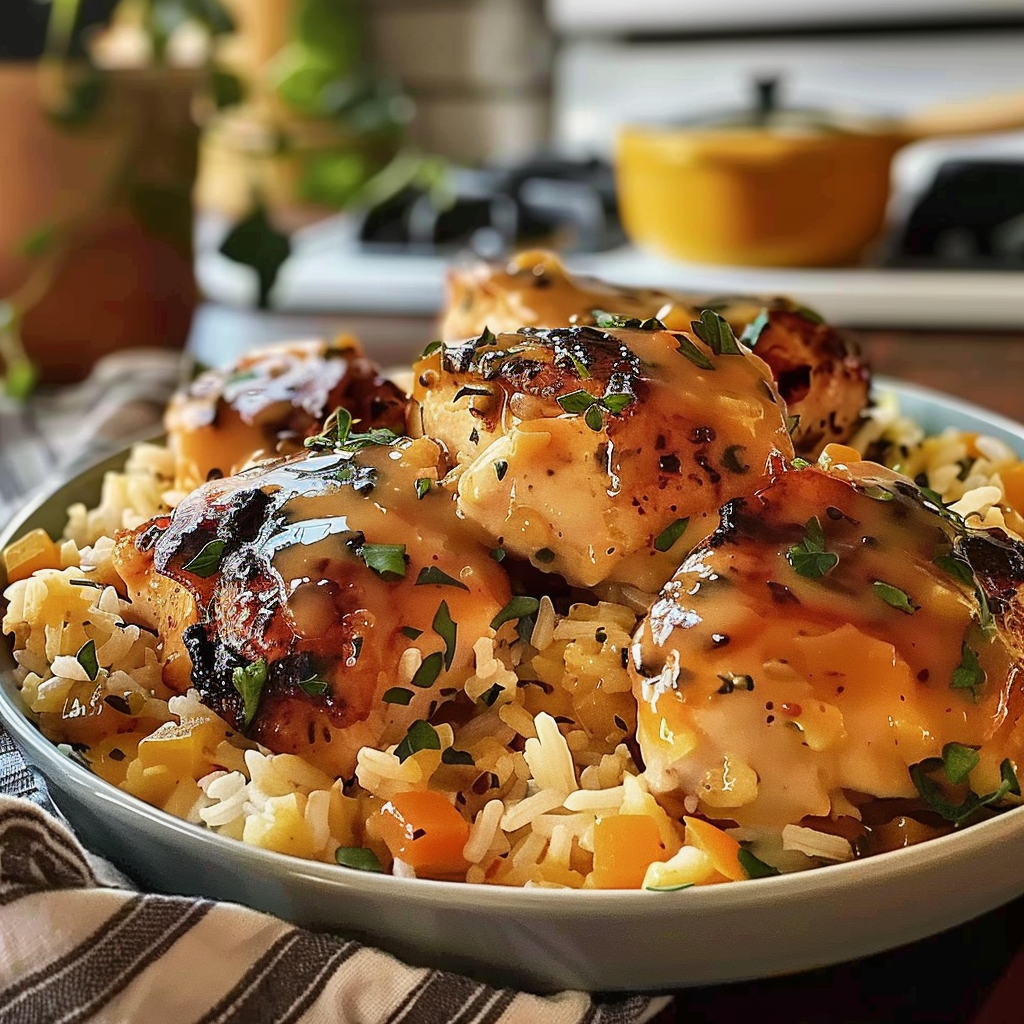 Smothered Chicken and Rice