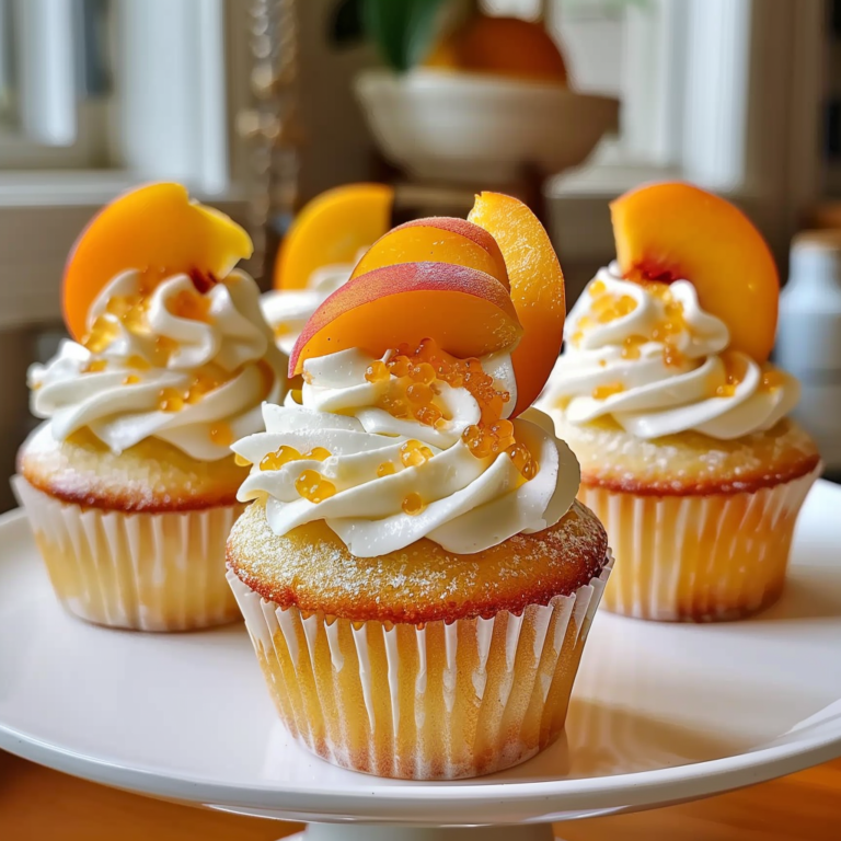Honey Peach Cream Cheese Cupcakes