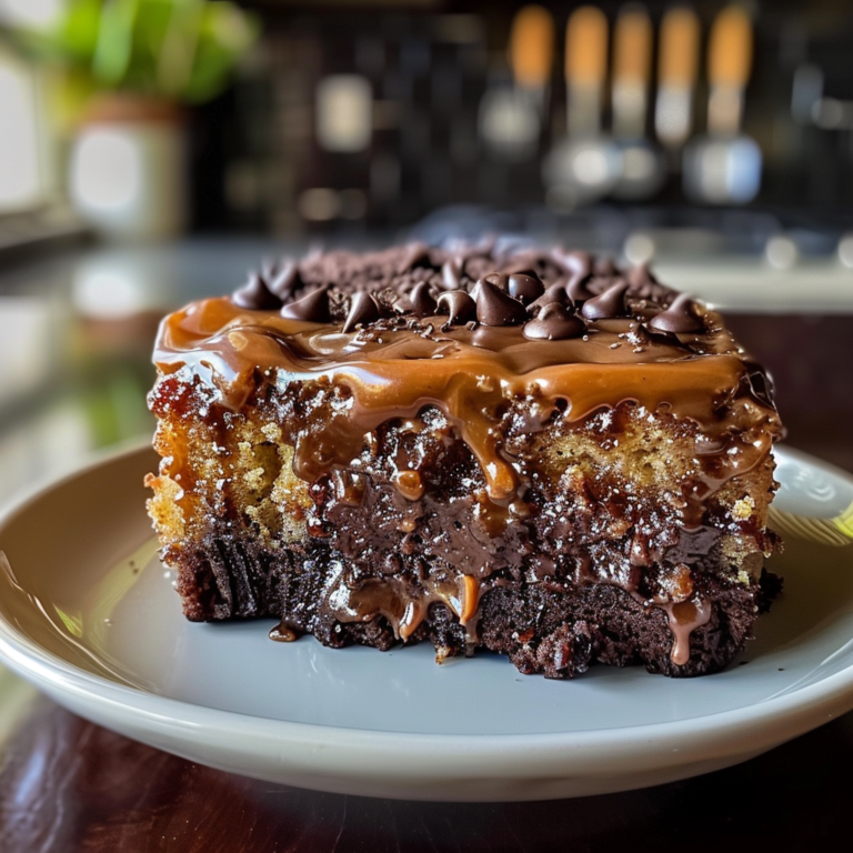 German Chocolate Poke Cake Delight