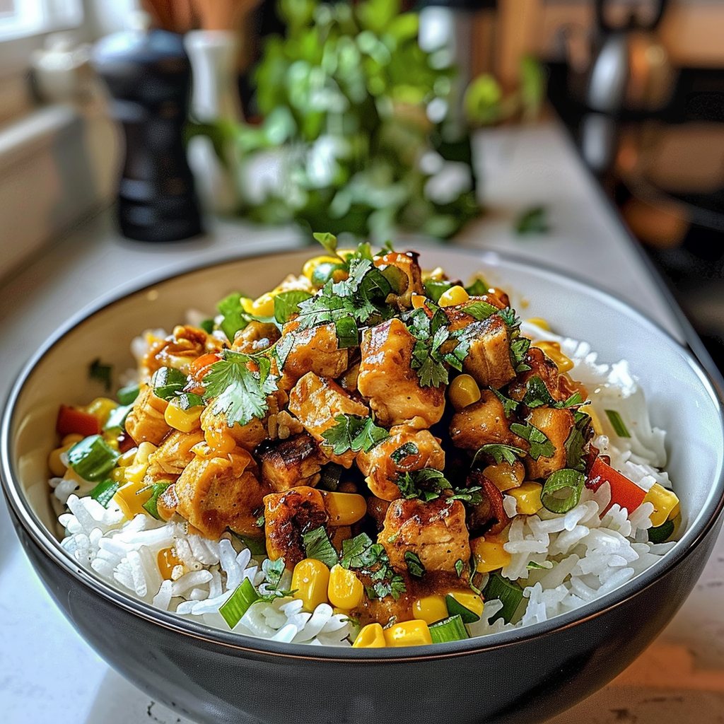 Street Corn Chicken Rice Bowl