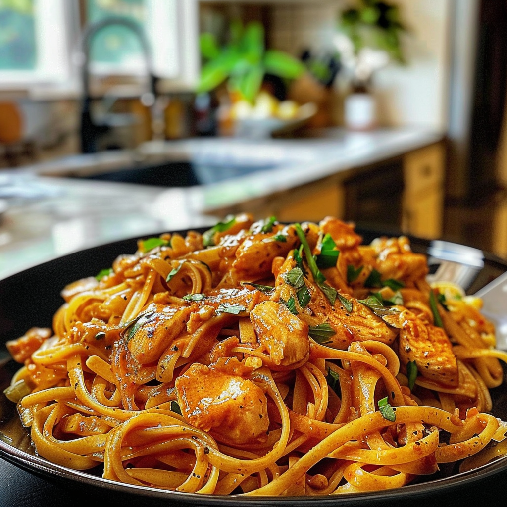 Cowboy Butter Chicken Linguine Dish