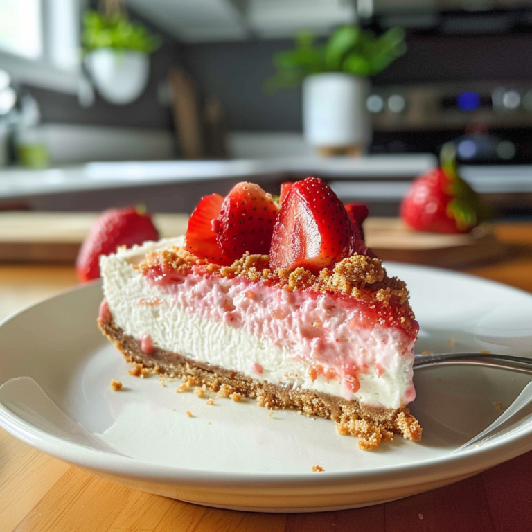 Strawberry Crunch Cheesecake Slice