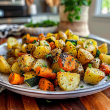 Garlic Herb Roasted Potatoes, Carrots, and Zucchini