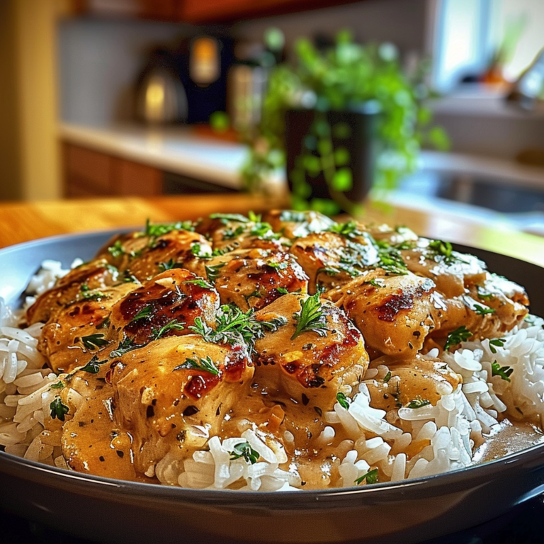 One-Dish Smothered Chicken and Rice Bake