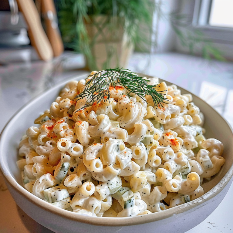 Classic Dill Pickle Macaroni Salad
