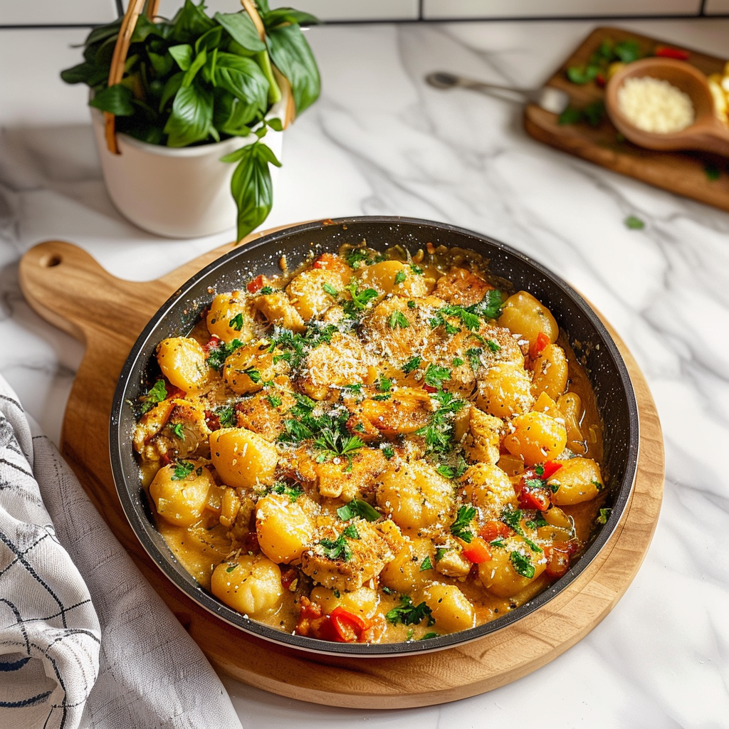 Garlic Chicken Gnocchi Skillet