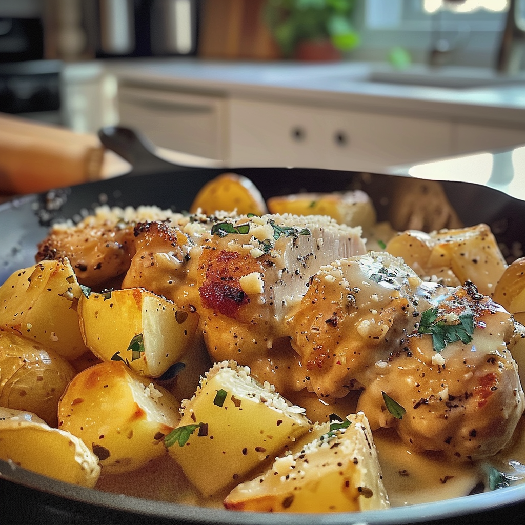 Garlic Parmesan Chicken and Potatoes Recipe