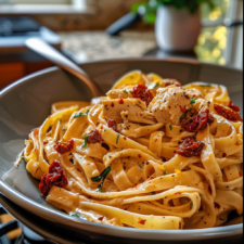 Sun-Dried Tomato and Chicken Fettuccine