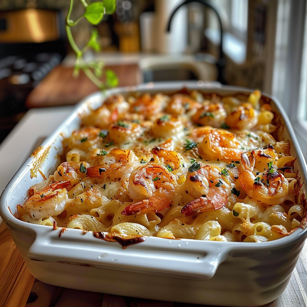 Shrimp Scampi Pasta Bake