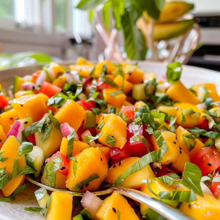 Colorful Mango Salad on a Plate