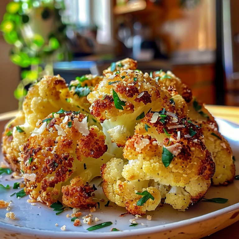Crispy Parmesan Roasted Cauliflower Dish