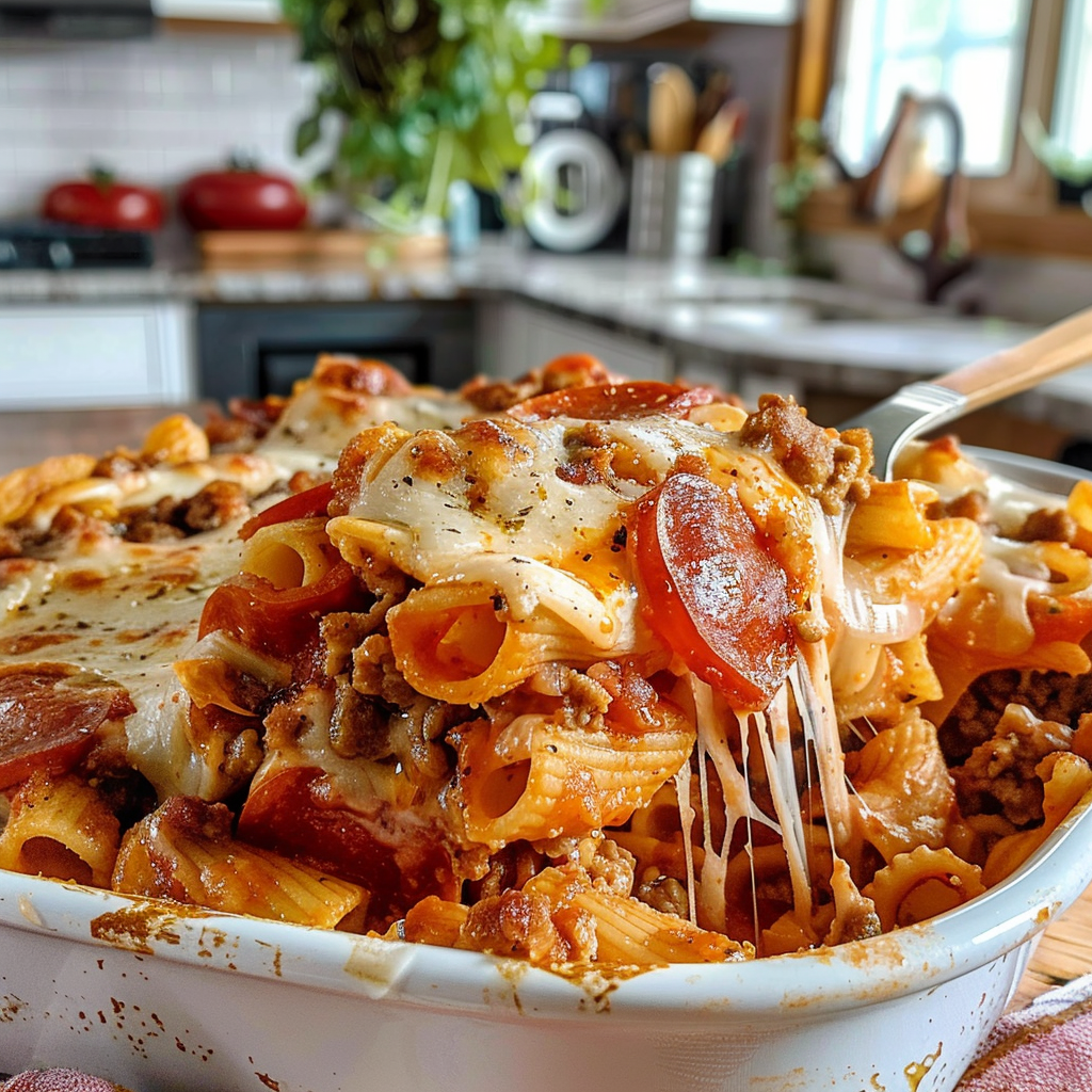 Delicious Easy Pizza Pasta Bake