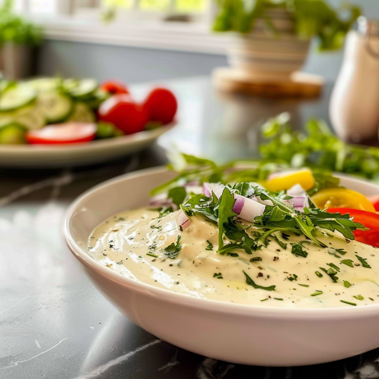 Creamy Greek Salad Dressing Bowl