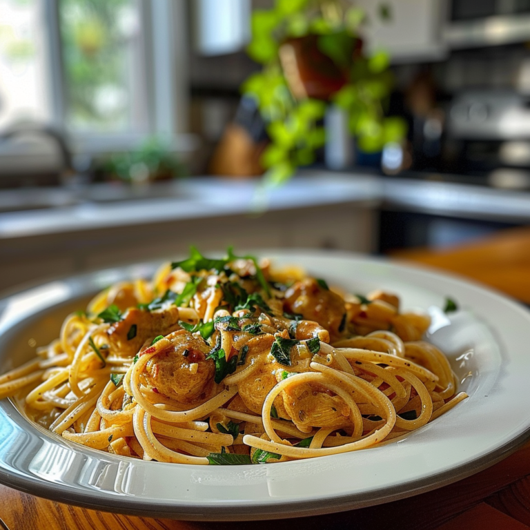 Cowboy Butter Chicken Linguine Dish