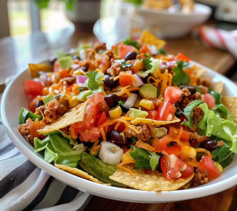 Frito Taco Salad Topped with Fresh Ingredients