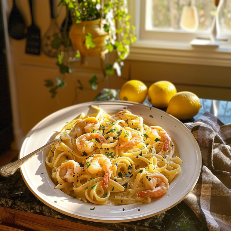 Creamy Lemon Shrimp Pasta Dish
