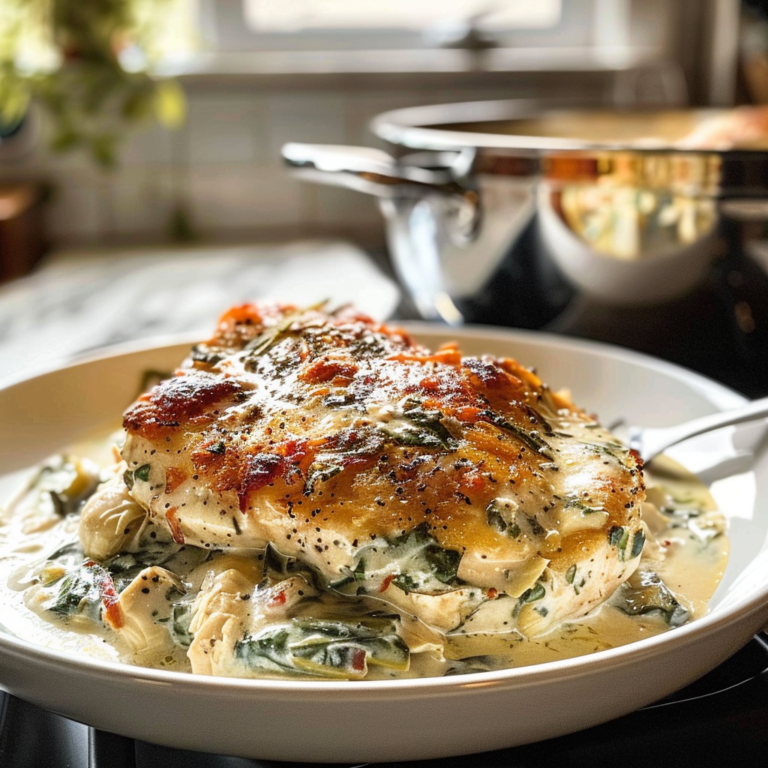 Spinach Artichoke Chicken Dish