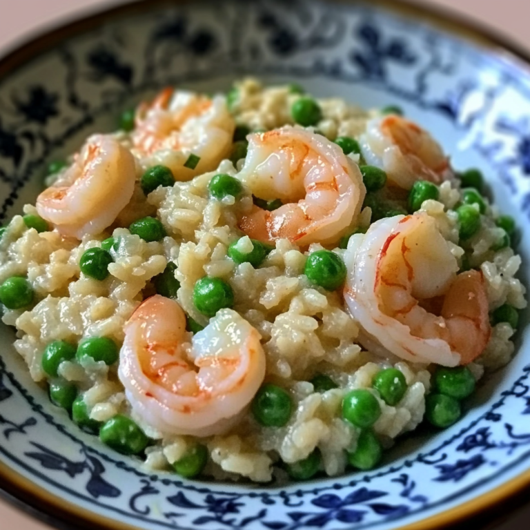 Creamy Shrimp Risotto with Peas Recipe