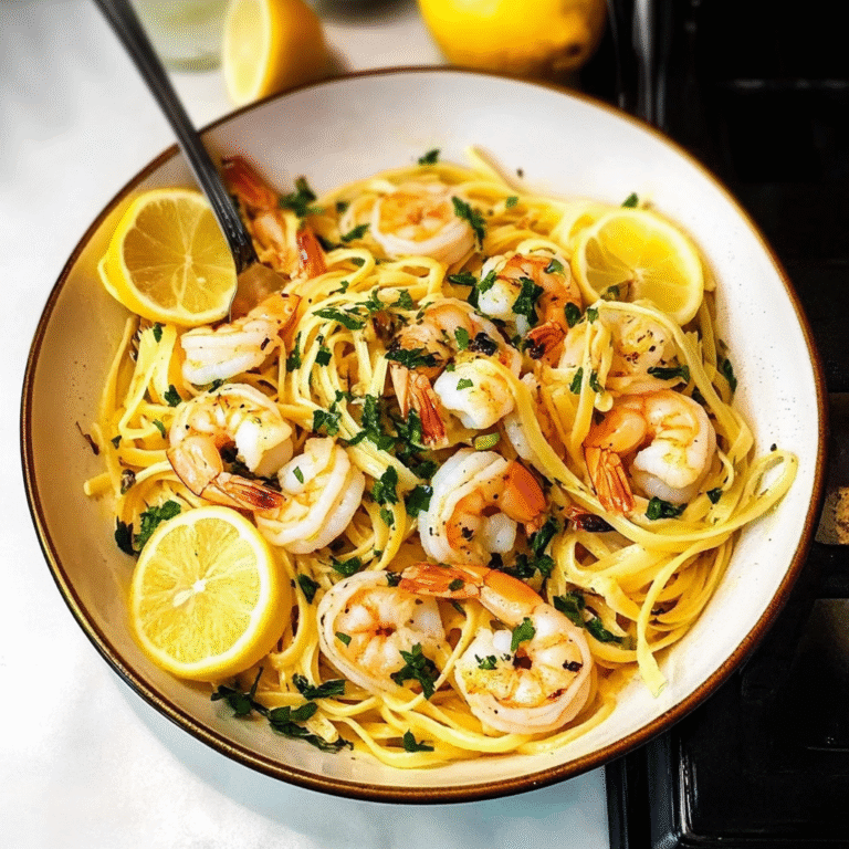 Lemon Butter Garlic Shrimp Pasta Recipe