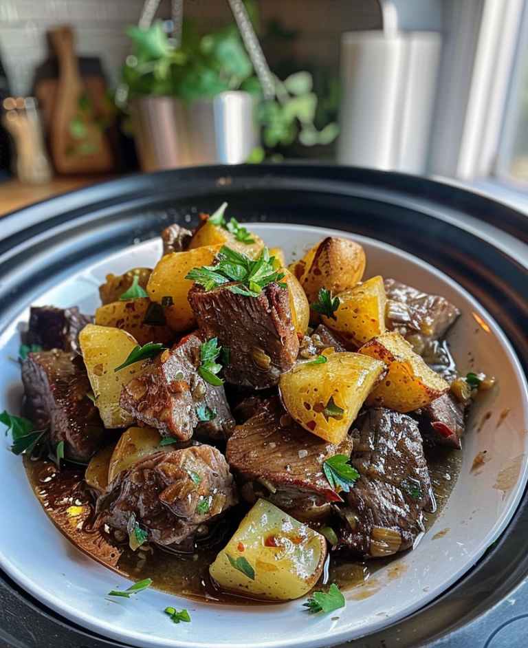 Slow Cooker Garlic Butter Beef Bites