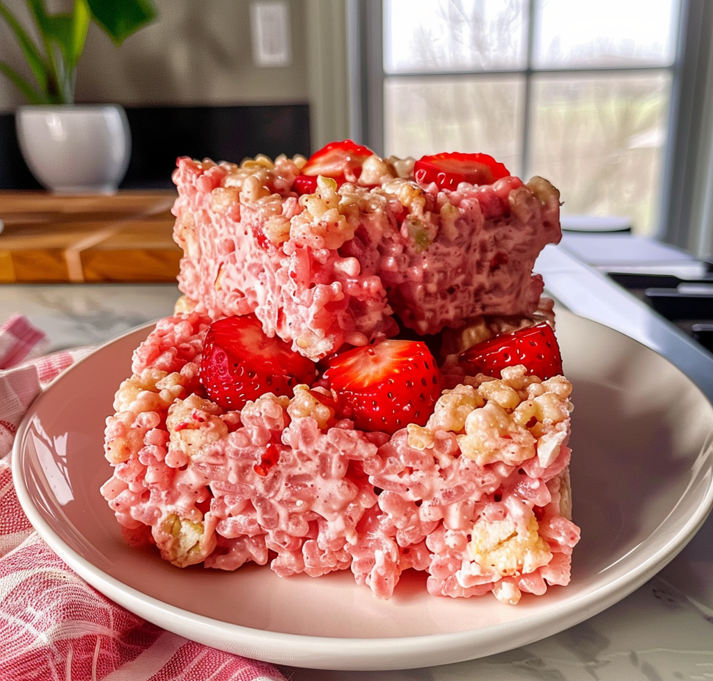 Strawberry Crunch Rice Krispie Treats