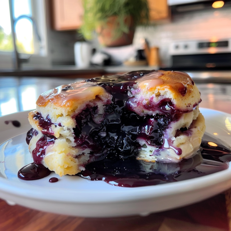 Glazed Blueberry Butter Swim Biscuits