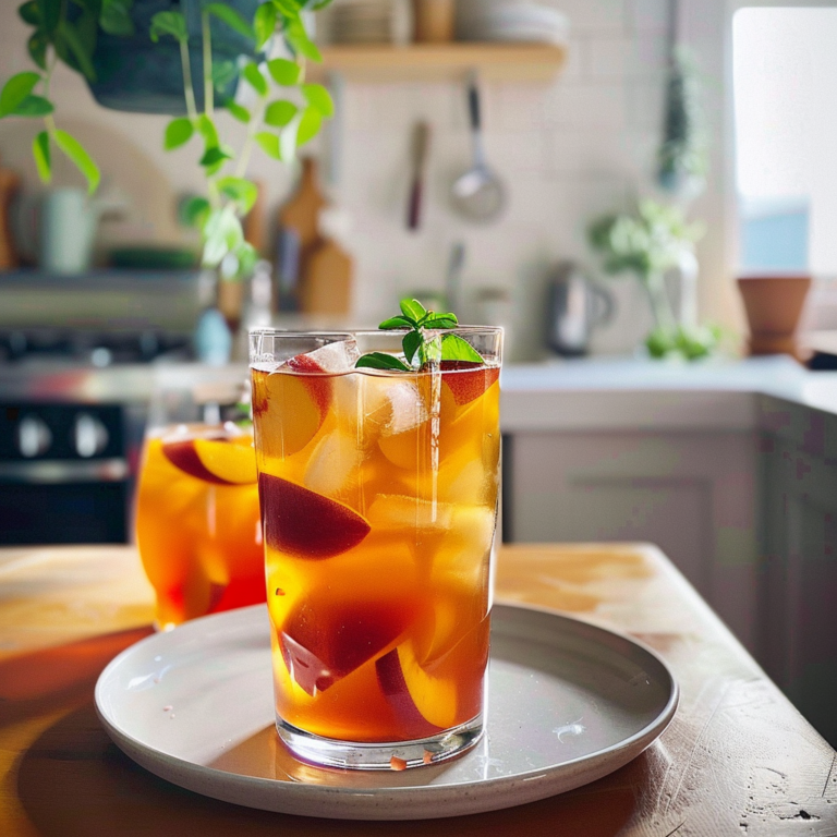 Peach Iced Tea in a Glass