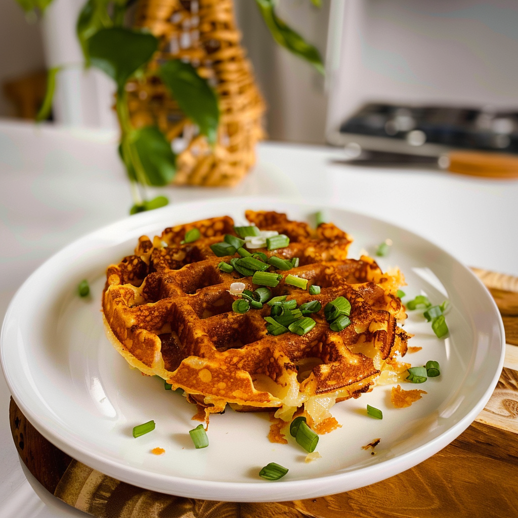 Savory Hashbrown Chaffle Ready to Eat
