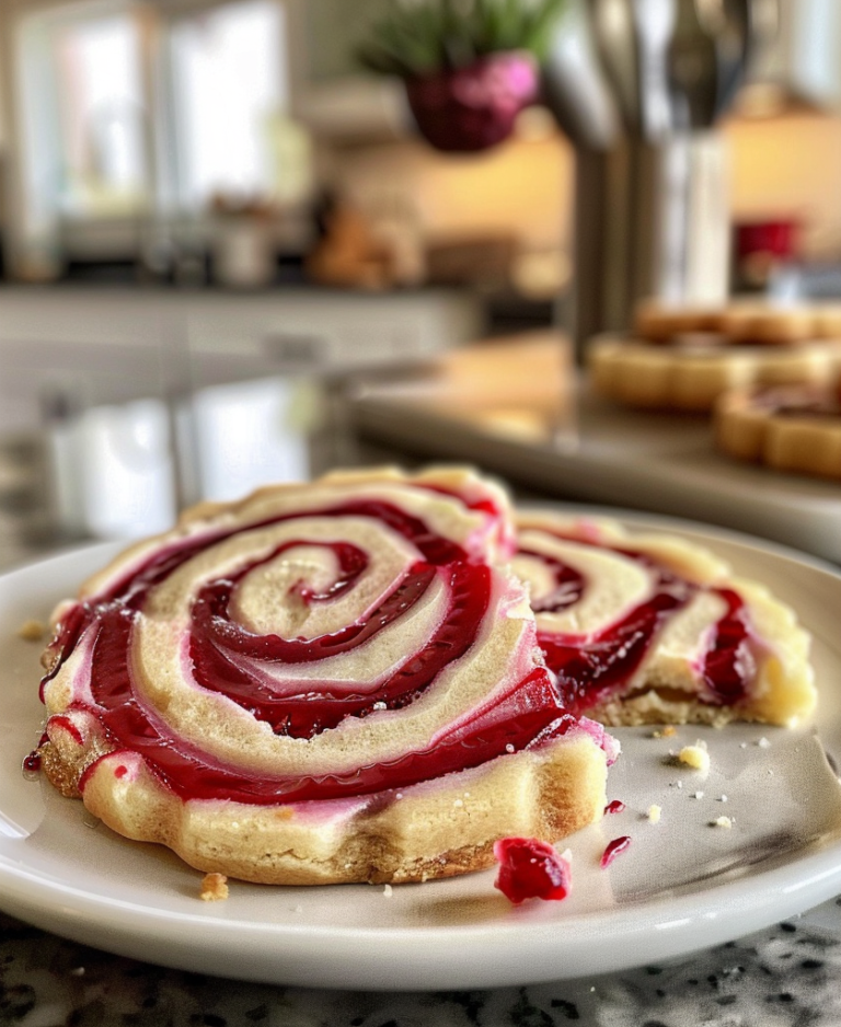 Raspberry Swirl Shortbread Cookies