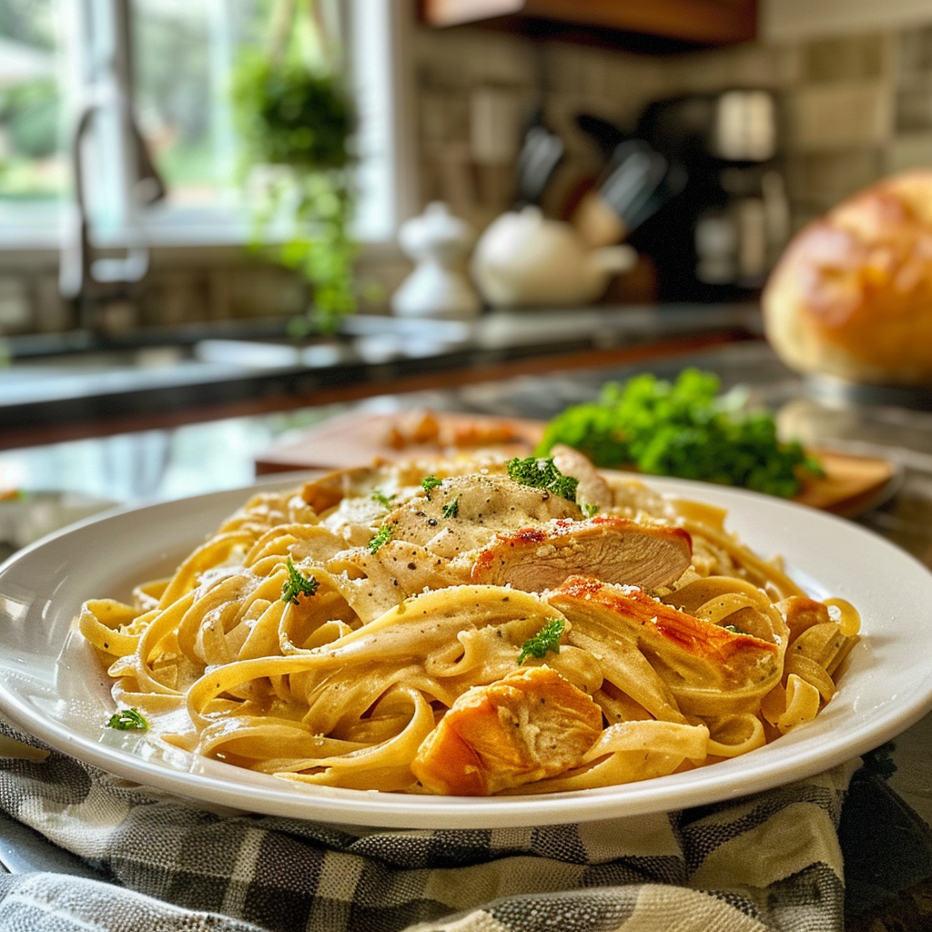 Creamy Cowboy Butter Chicken Linguine Dish