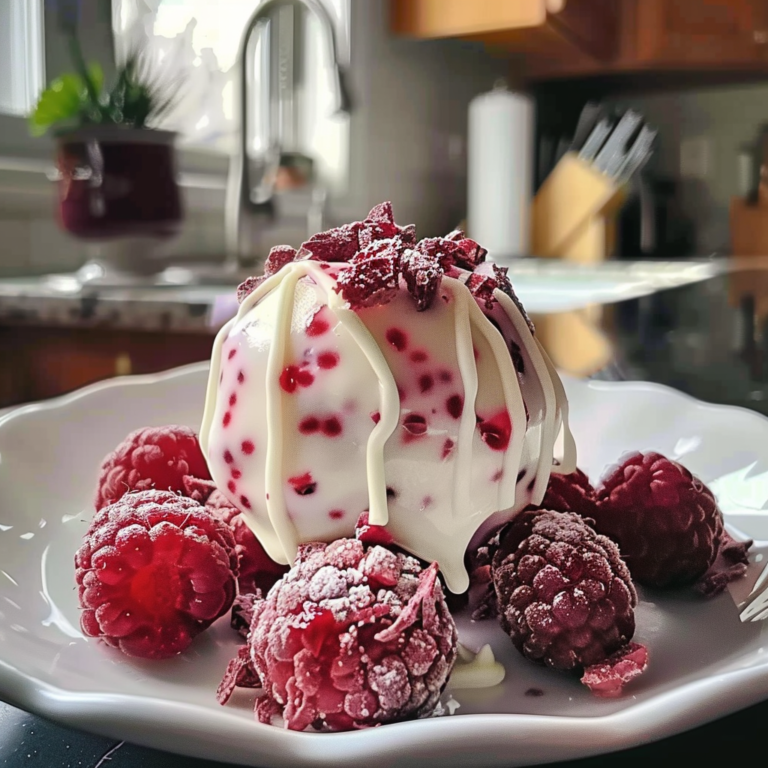 White Chocolate Raspberry Cheesecake Balls