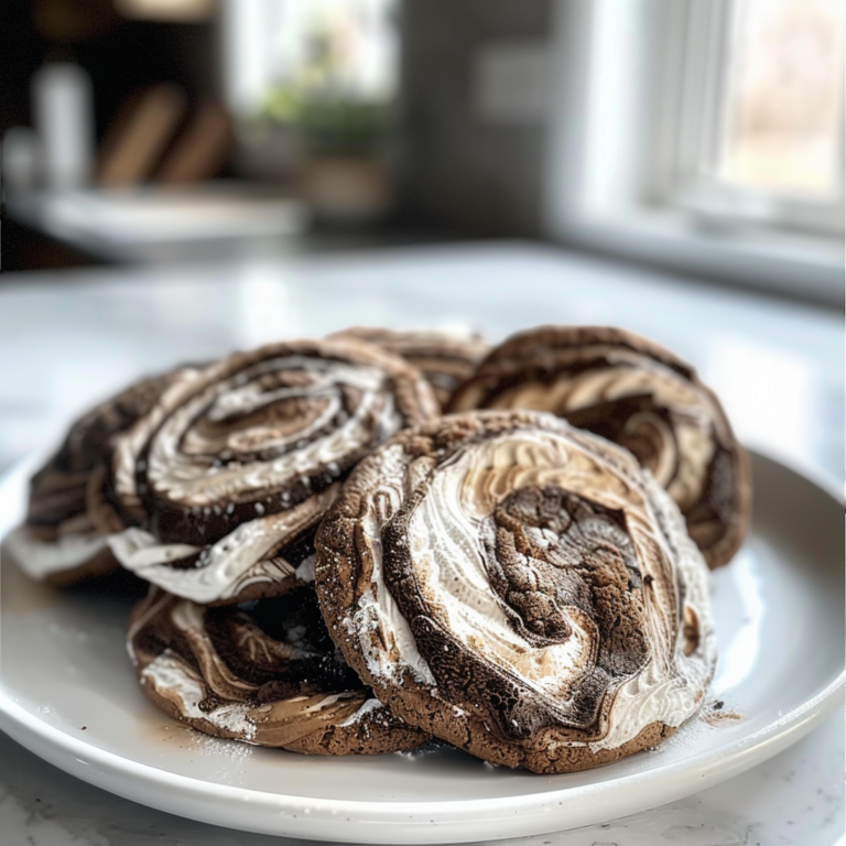 Chocolate Marshmallow Swirl Cookies