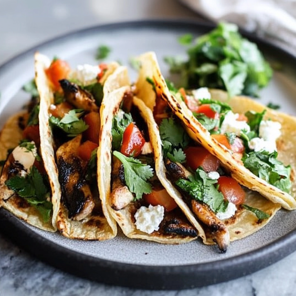 Poblano and Mushroom Tacos