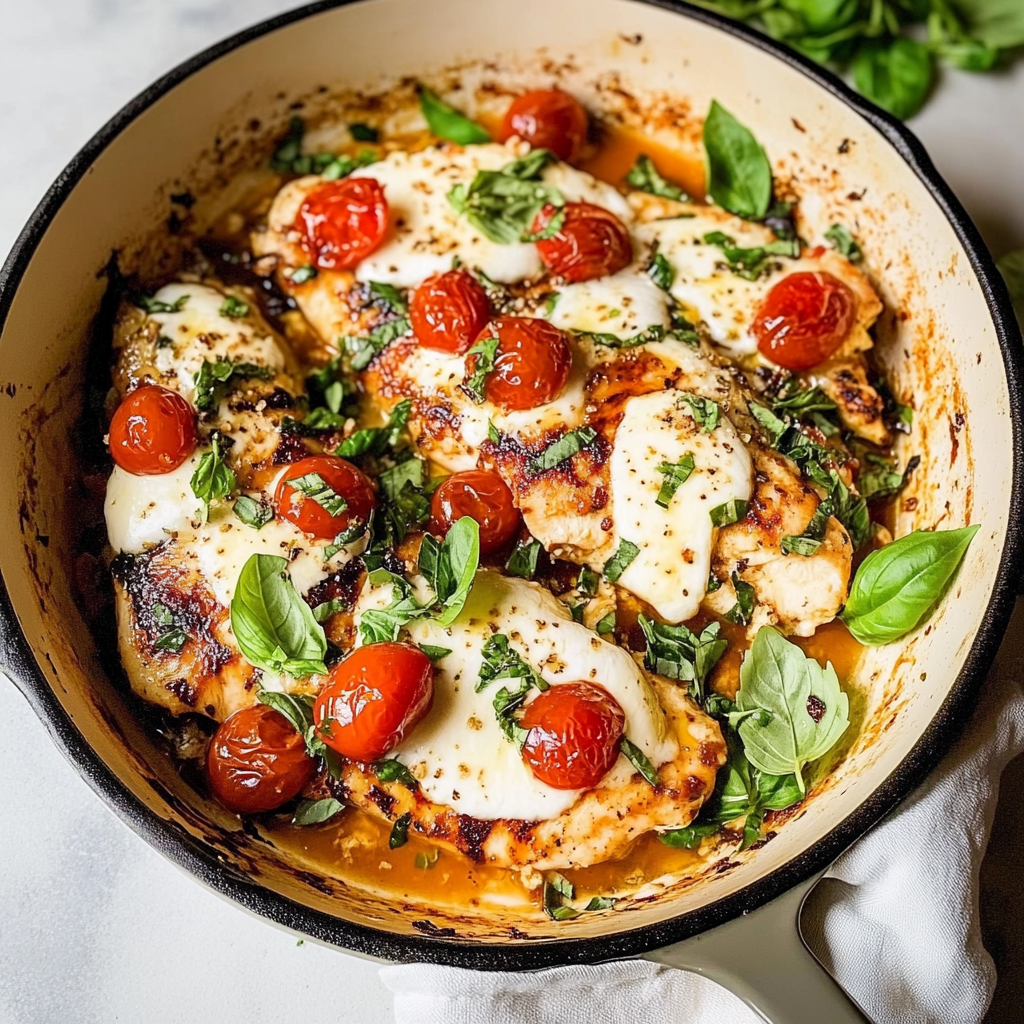 Baked Caprese Chicken Skillet Recipe
