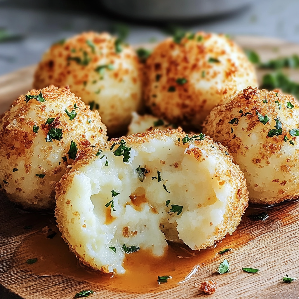 Air Fryer Cheesy Mashed Potato Balls Recipe