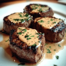 Perfect Steak with Bourbon Garlic Cream Sauce