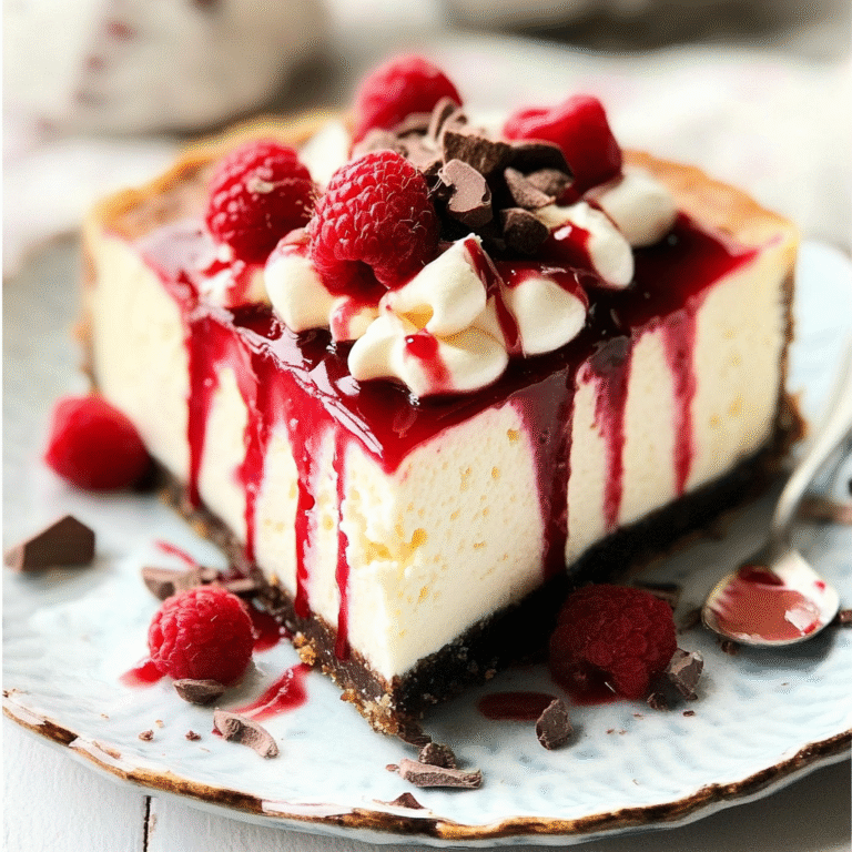 Elegant White Chocolate Raspberry Swirl Cheesecake