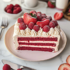 Delicious Raspberry Heart Cake