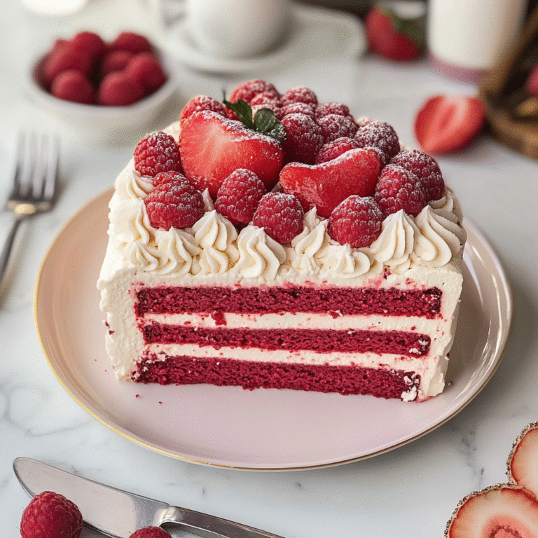 Delicious Raspberry Heart Cake Recipe