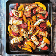 Kielbasa and Pierogis Sheet Pan Meal