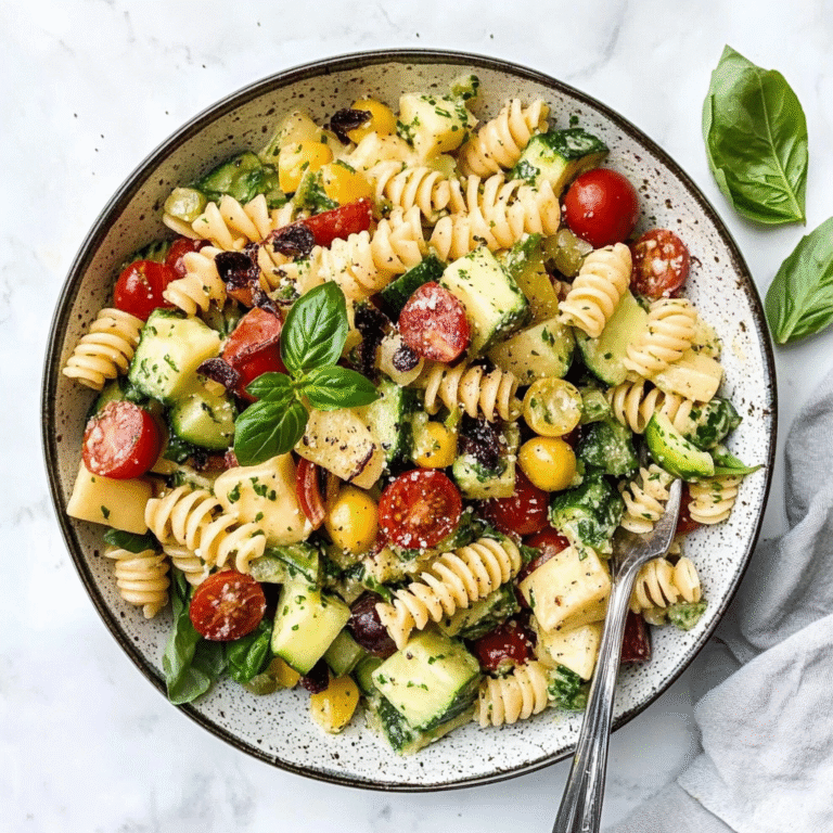 Mediterranean Pasta Salad with Zesty Lemon Vinaigrette
