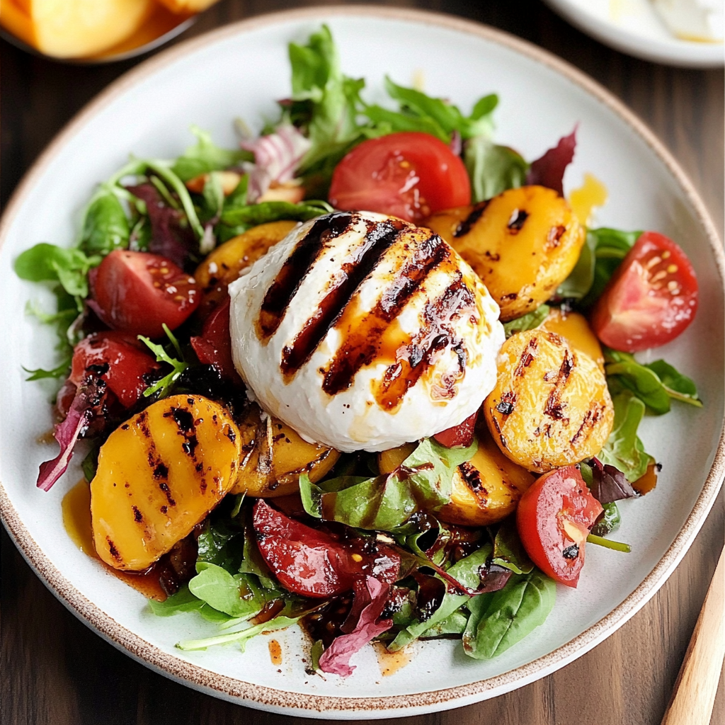 Grilled Peach & Burrata Salad Recipe