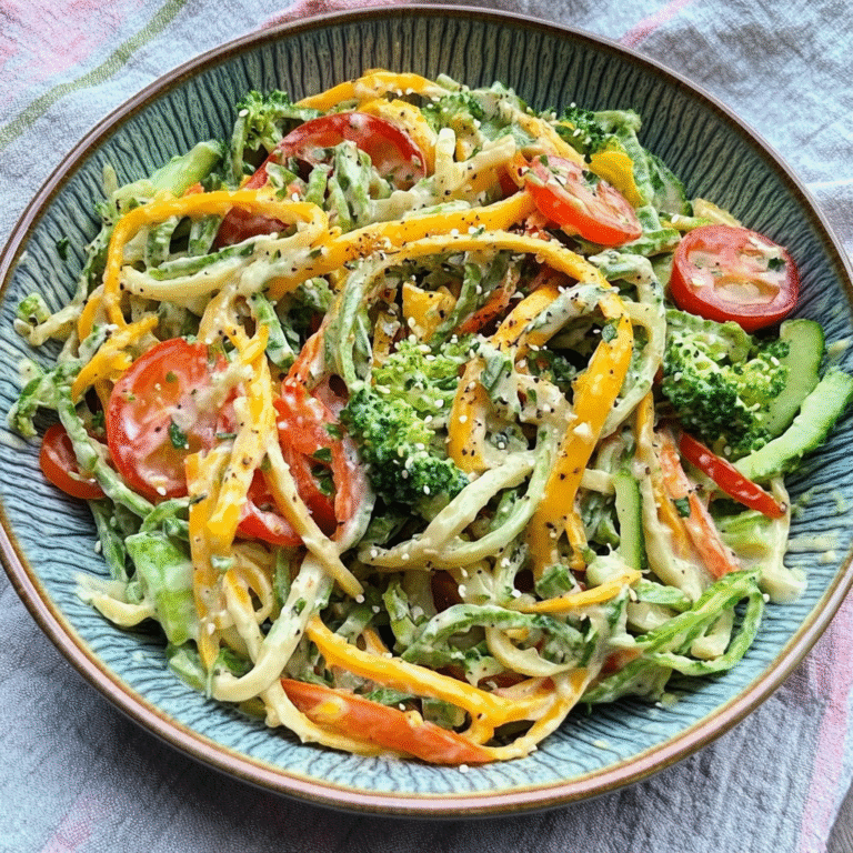 Zoodle Salad with Lemon-Tahini Dressing Recipe