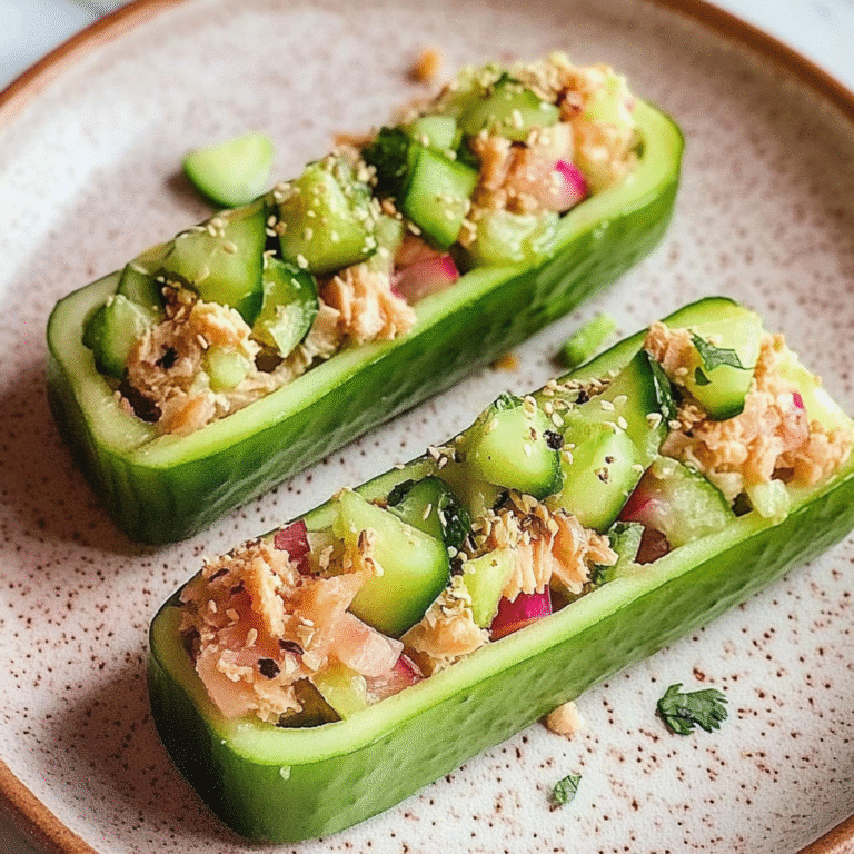 Avocado Tuna-Stuffed Cucumber Boats Recipe