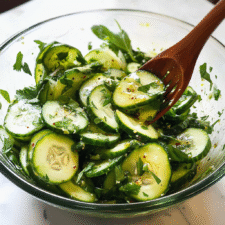 Refreshing Cucumber Salad with Lemon and Fresh Herbs
