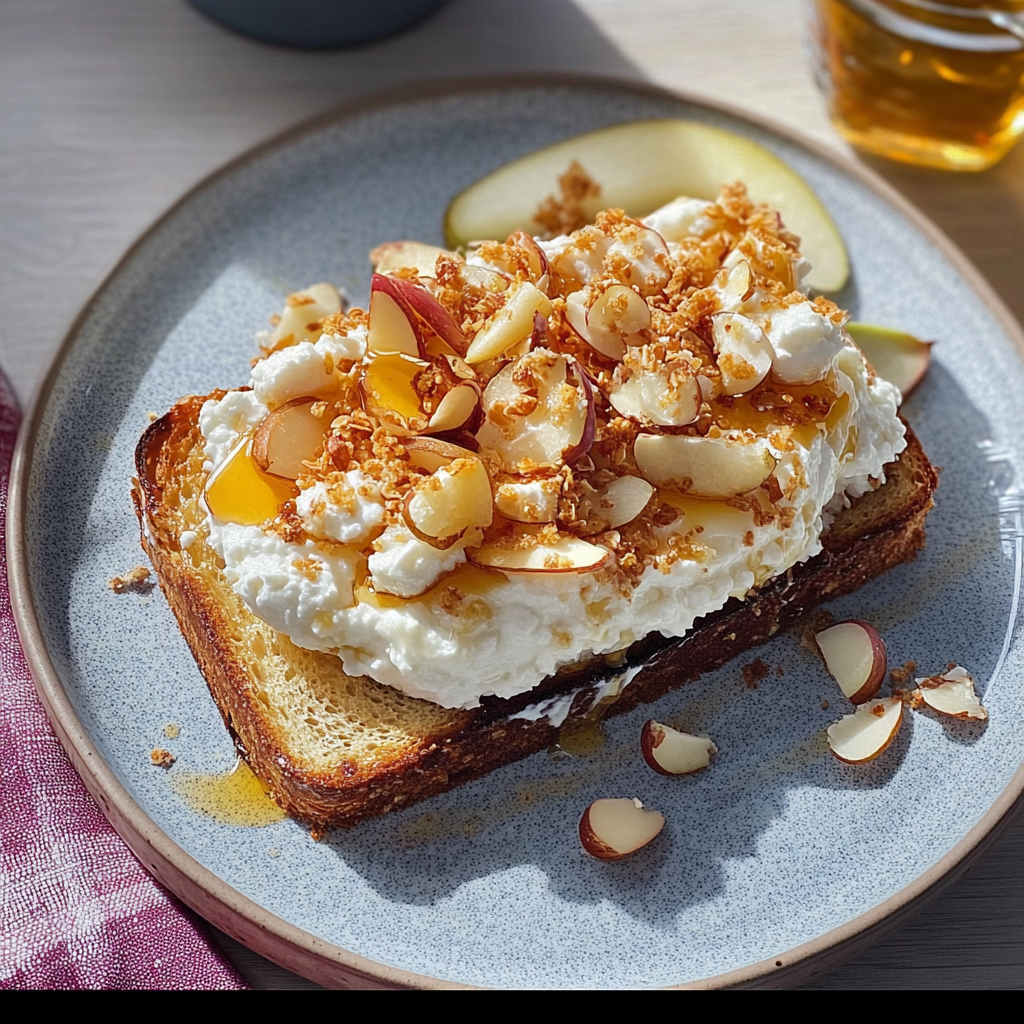 Pear and Cottage Cheese Toast Recipe