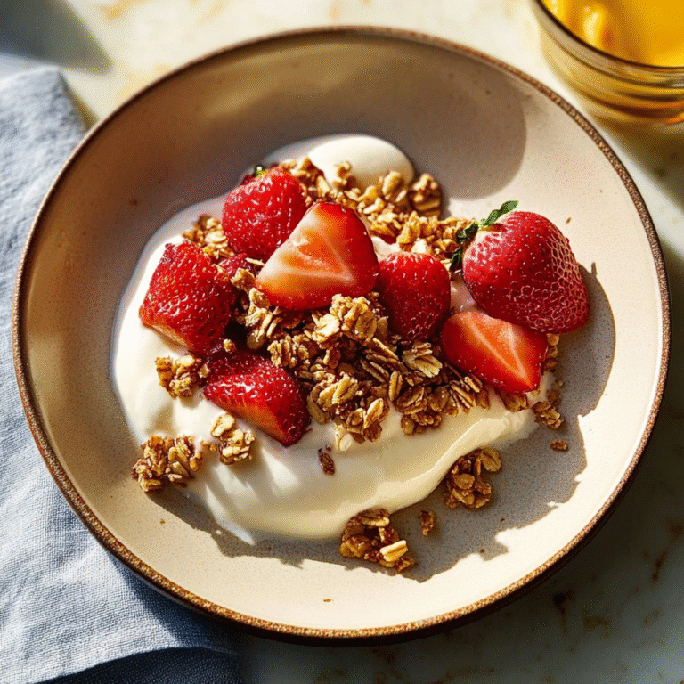 Yogurt With Strawberries & Almond-Buckwheat Groats