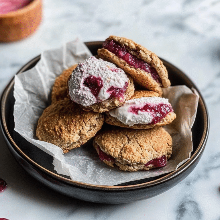 Rhubarb Ice Cream Sandwiches (Oat Cookie)