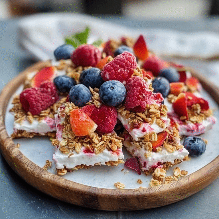 Peach FroYo Bark with Granola Recipe